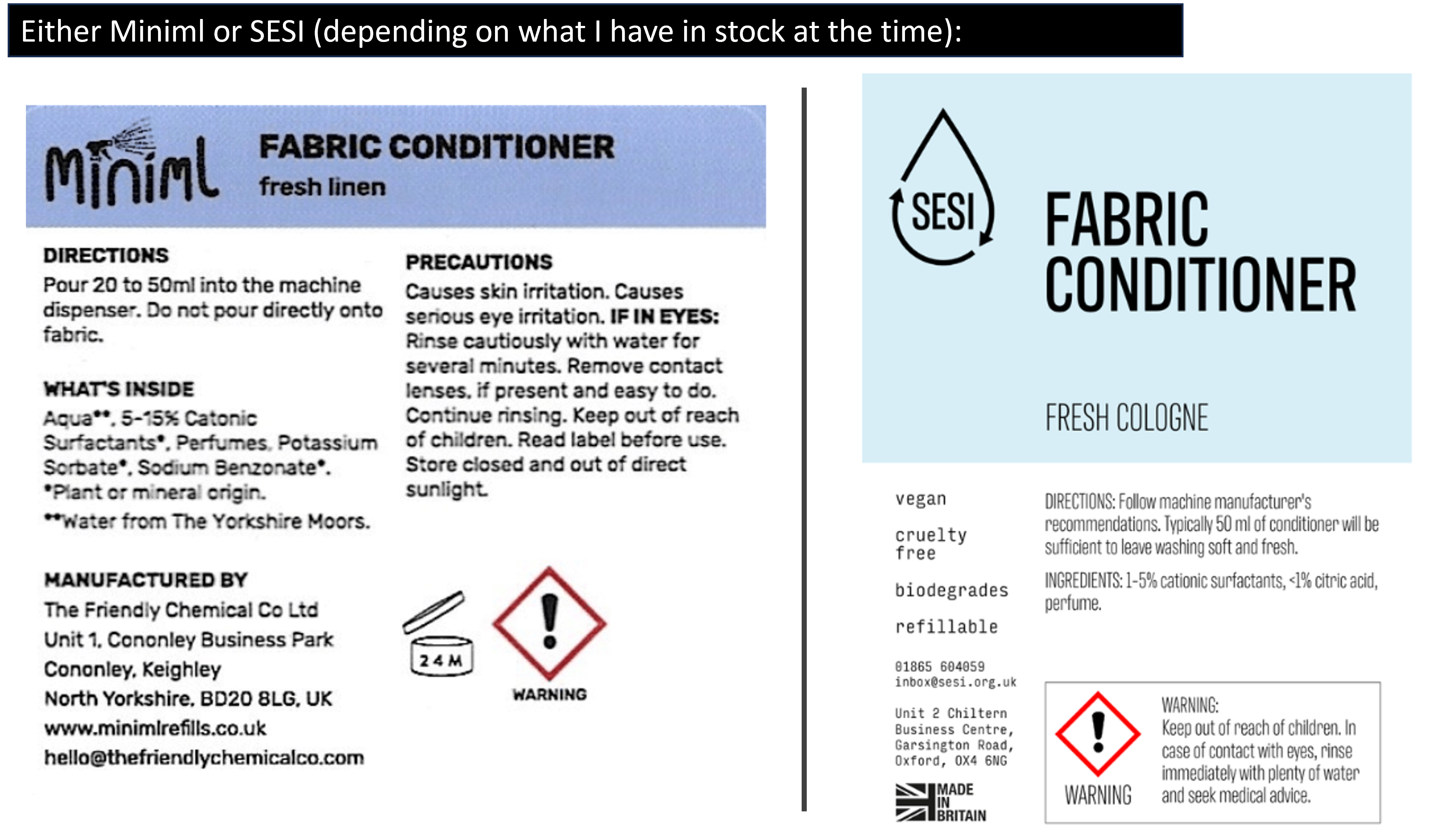 fabric conditioner refill