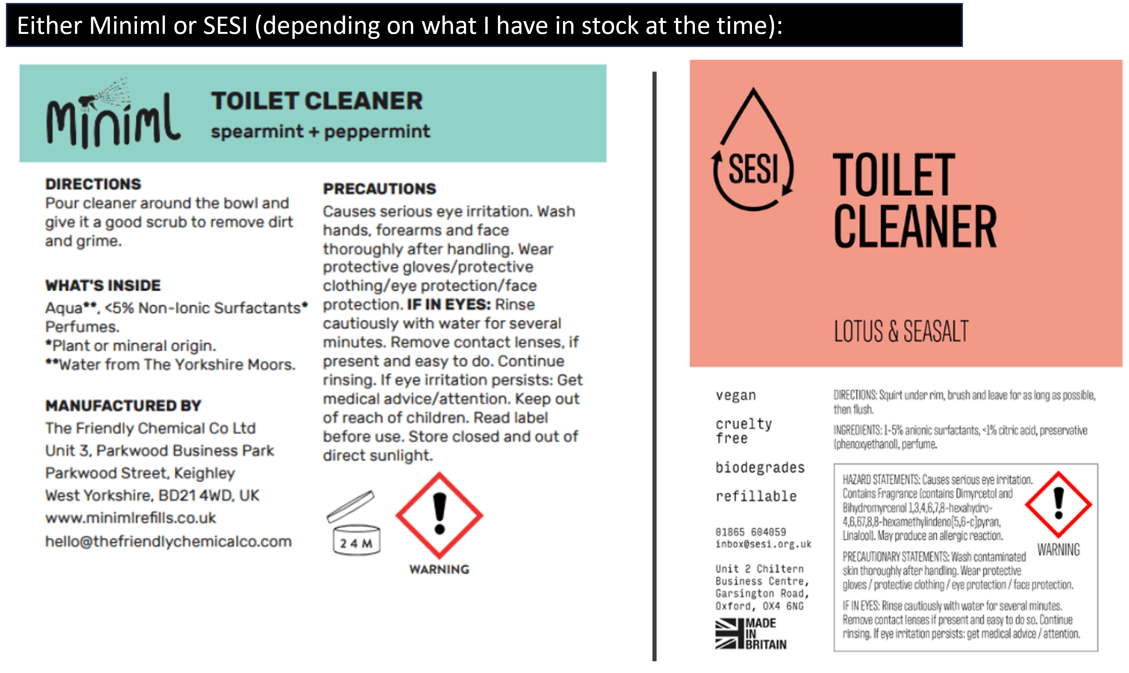 toiler cleaner refill