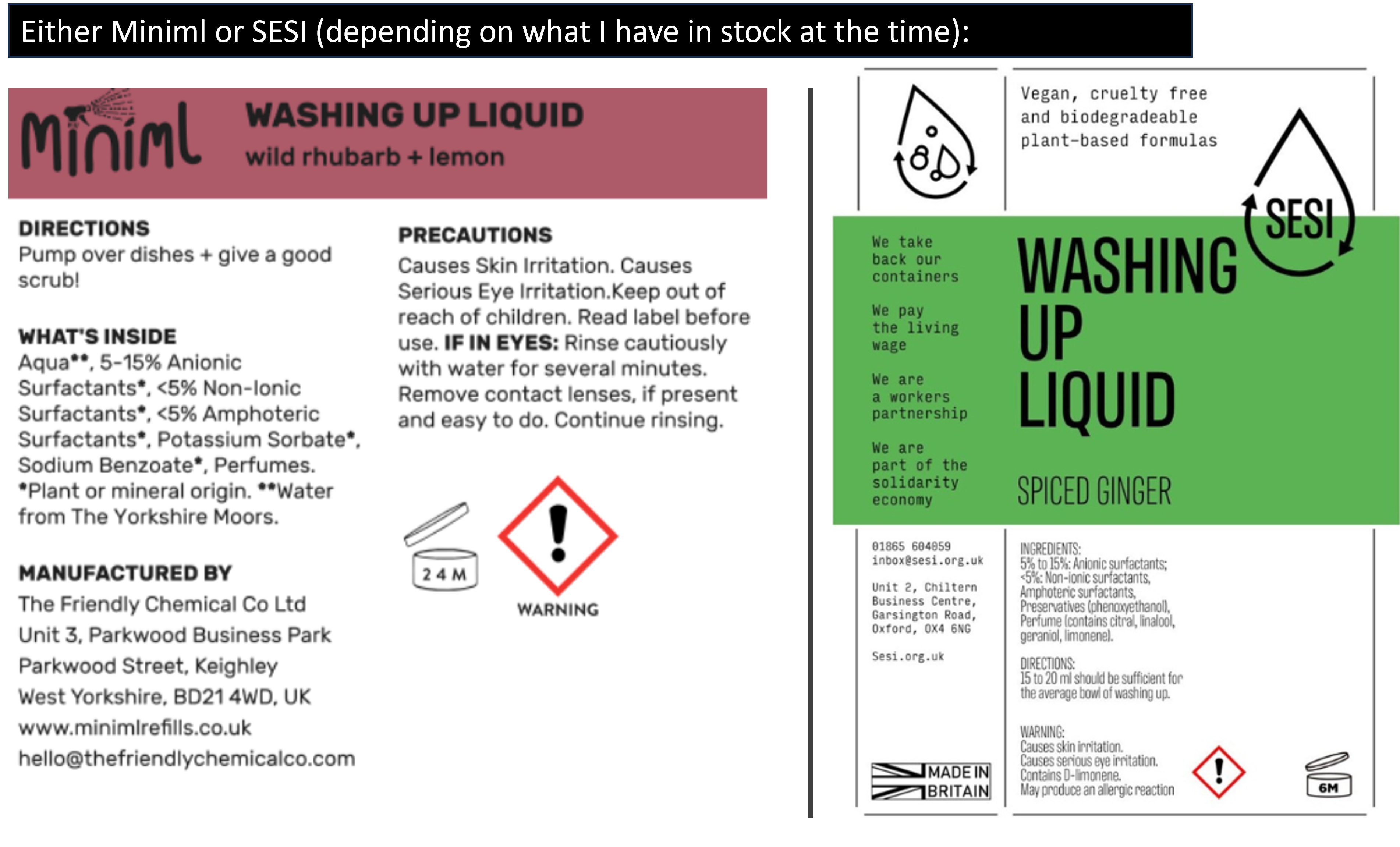 washing up liquid refill