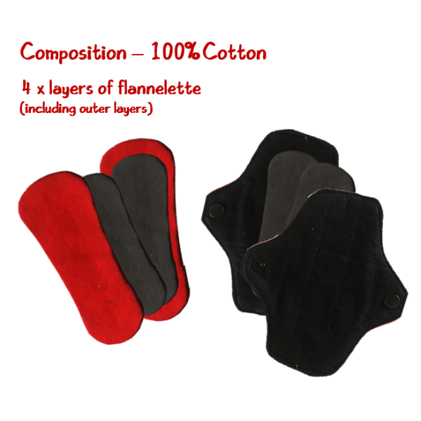 Reusable cotton panty liners for first period