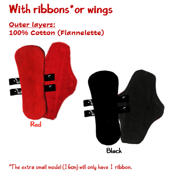 Reusable black sanitary pads