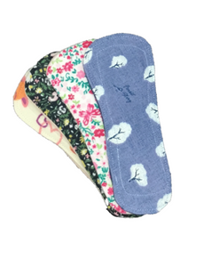 Reusable wingless panty liners